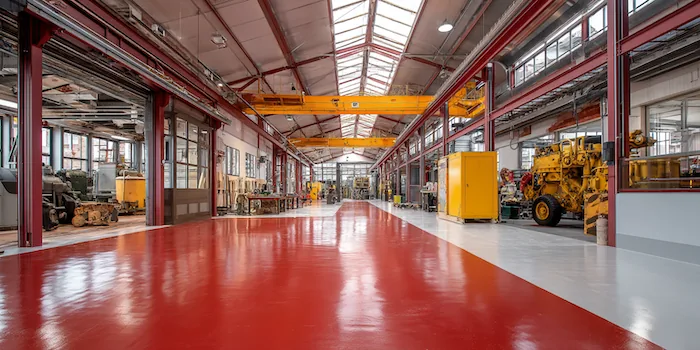 Atelier de production avec sol résine publié par CGS