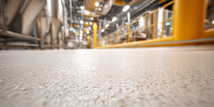 Sol polyuréthane-ciment dans une zone de production alimentaire